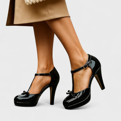 Platform Stiletto Pumps - Black