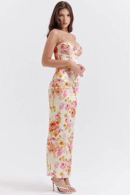 Floral Bodycon Maxi Dress