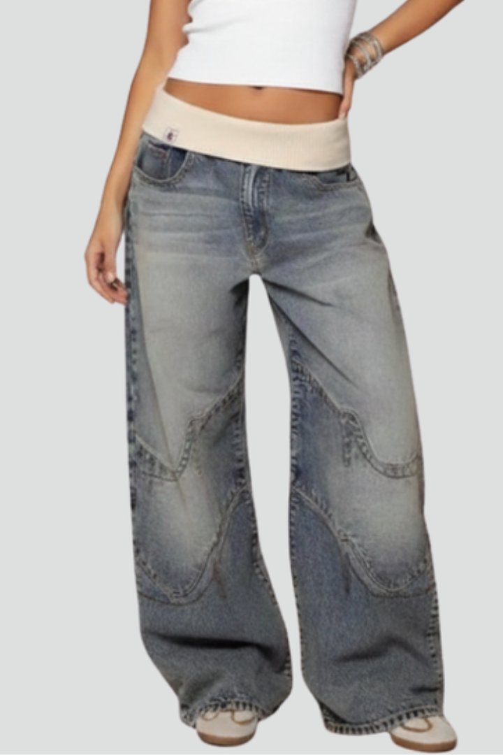 Women's Wide-Leg Jeans - Light Blue
