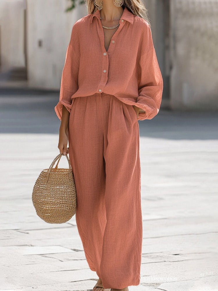 Women's Wide-Leg Two-Piece Set