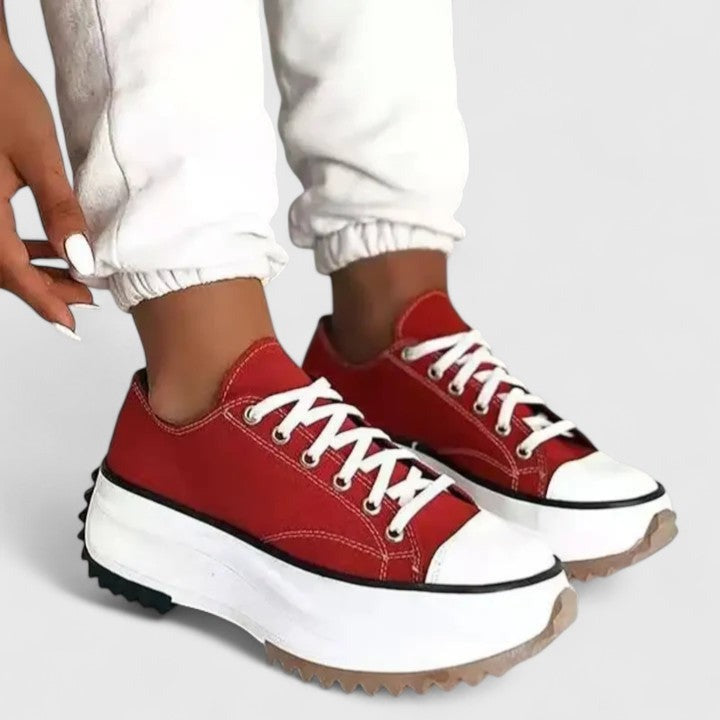 Chunky Platform Sneakers - Red