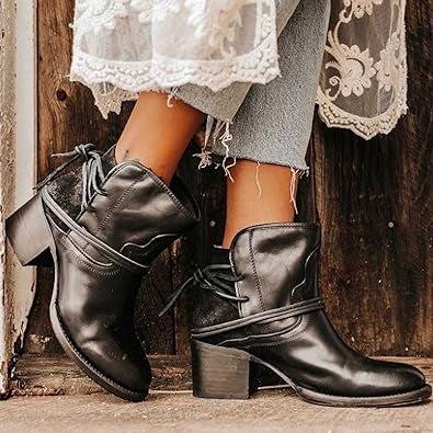 Western Ankle Boots - Black