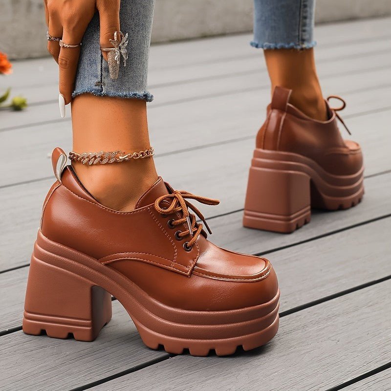 Women's Faux Leather Platform Oxfords