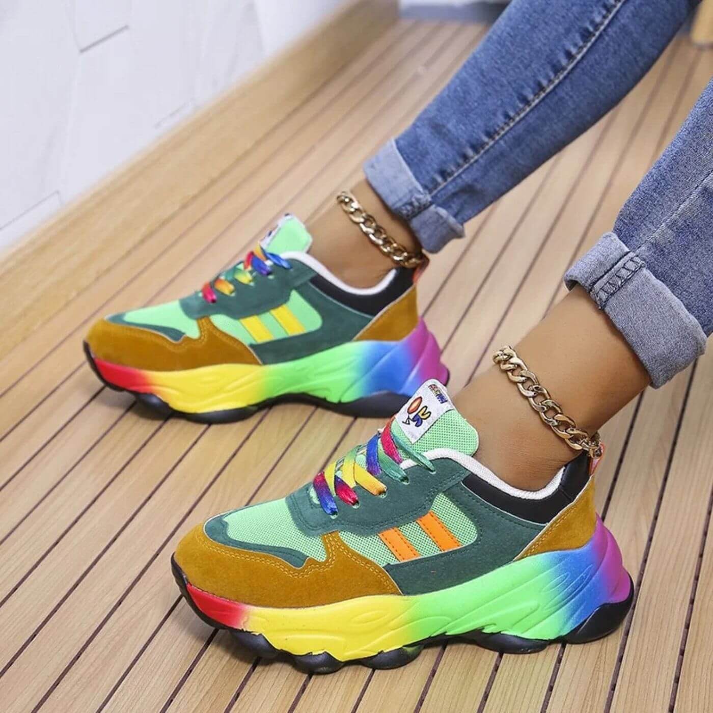 Chunky Platform Sneakers - Green