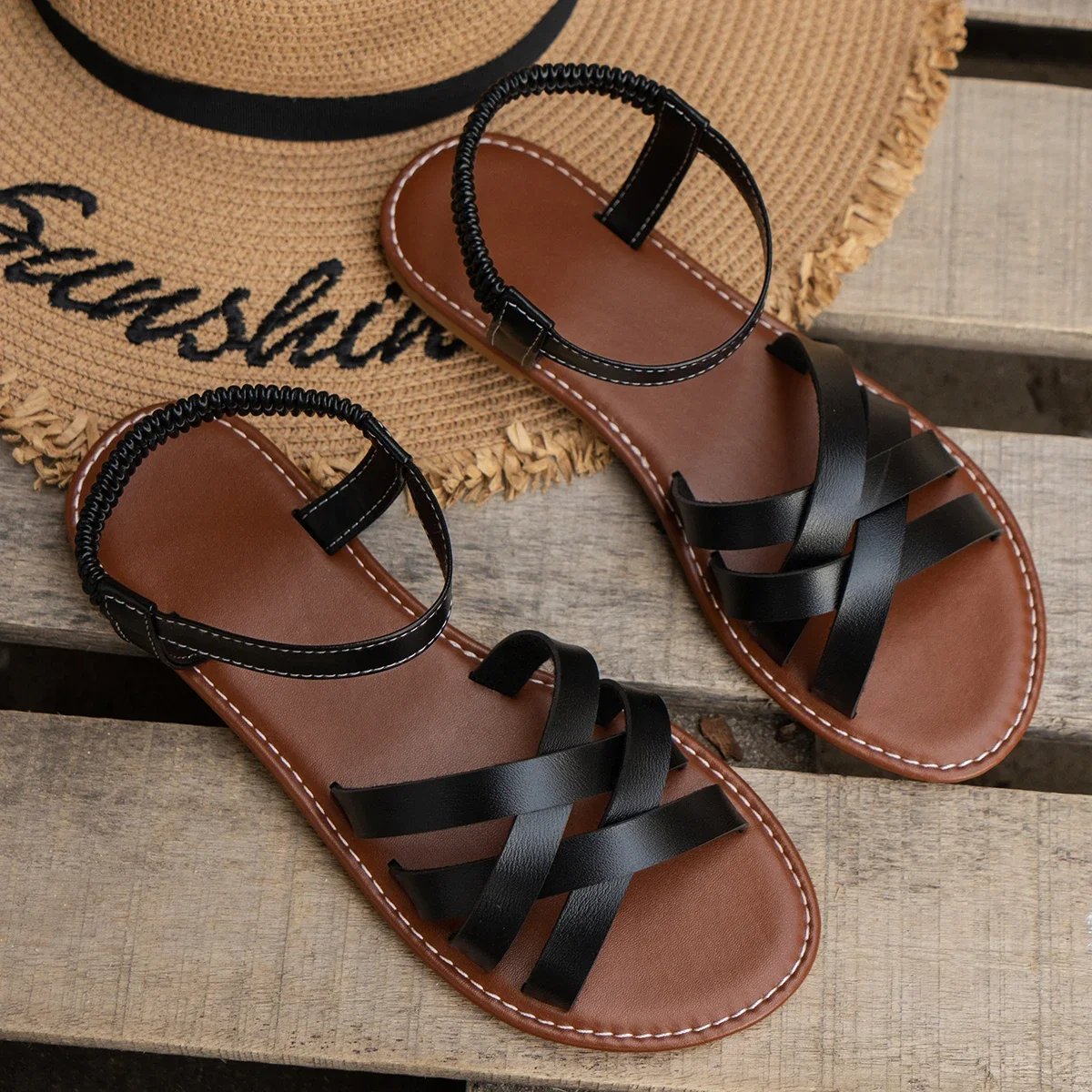Women's Flat Gladiator Sandals - Black (Almost sold out)