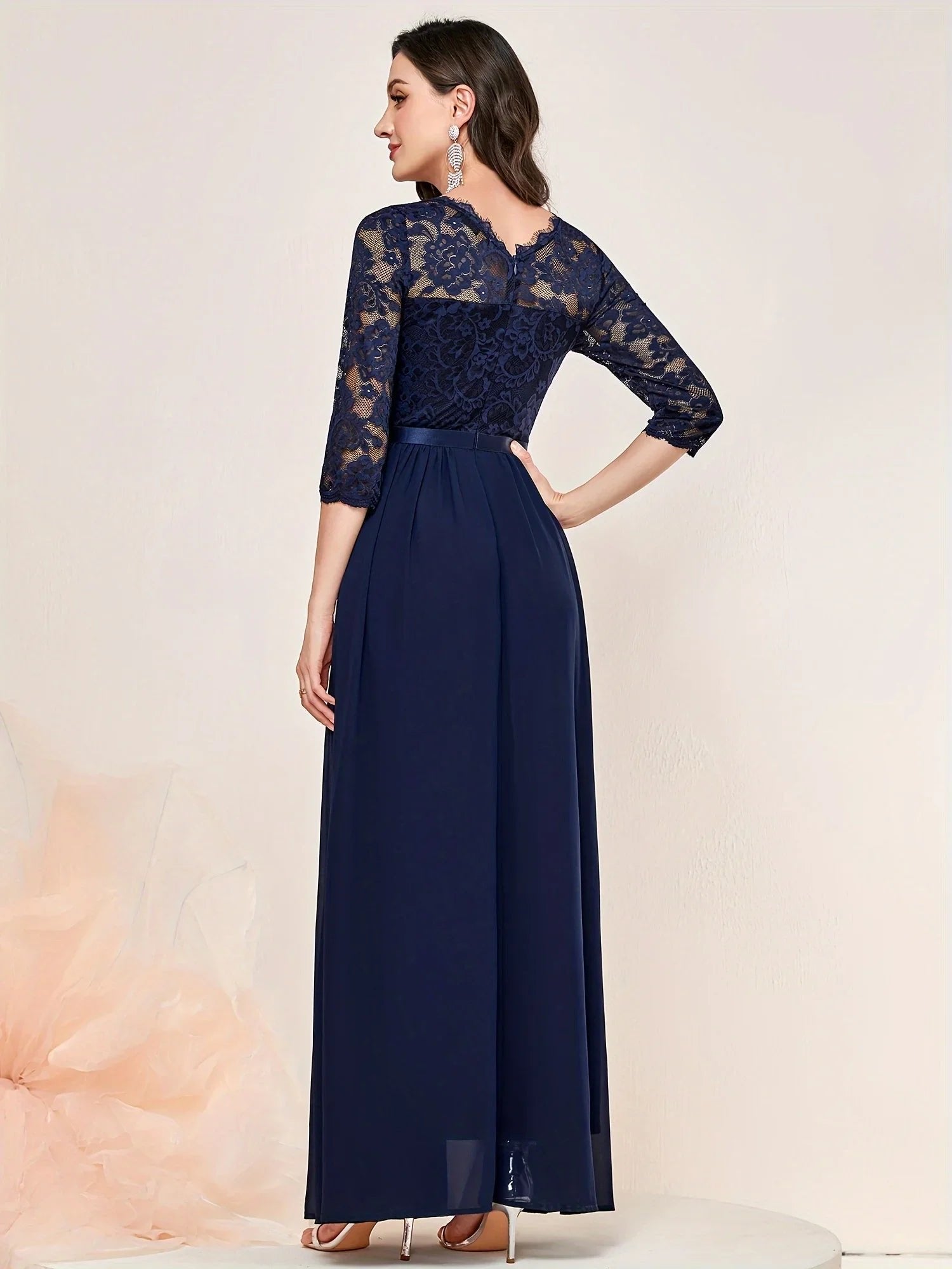 Women's Floral Lace Maxi Dress