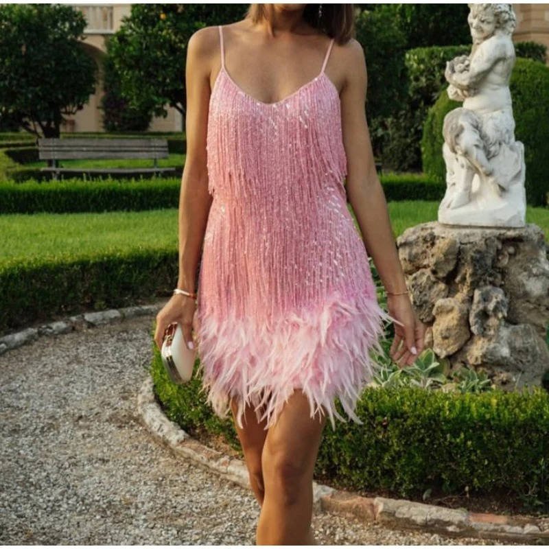 Women's Fringe Mini Dress