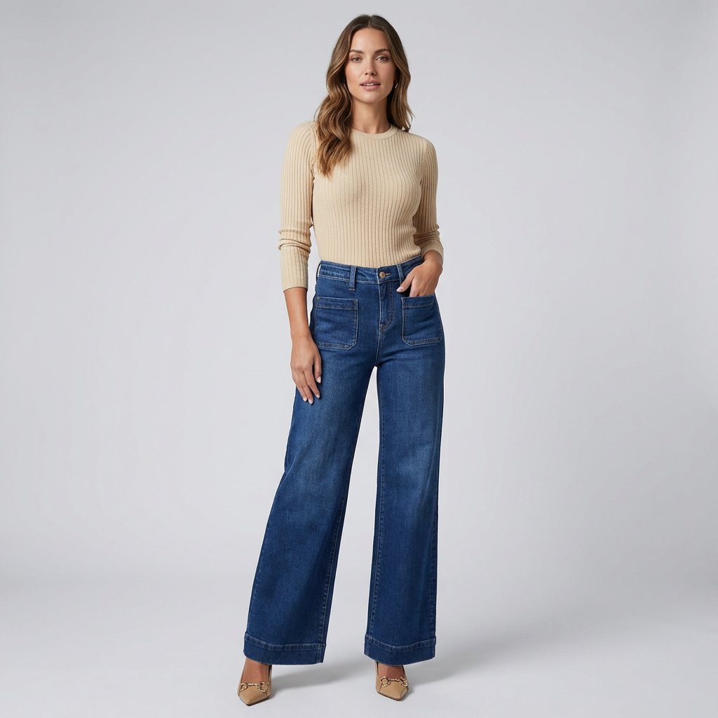 Women's High-Waisted Wide-Leg Jeans