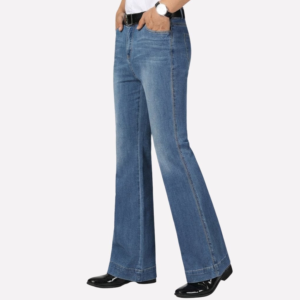 Women's High-Waisted Wide-Leg Jeans - Blue 1