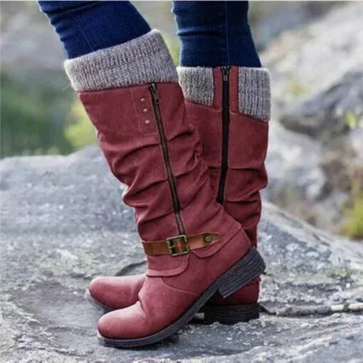Winter Ankle Boots - Red