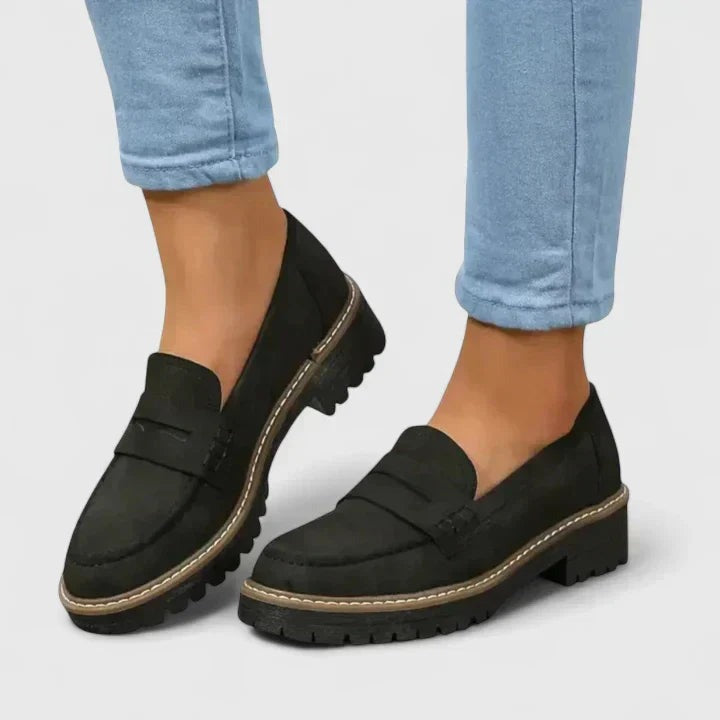 Chunky Platform Loafers - Black