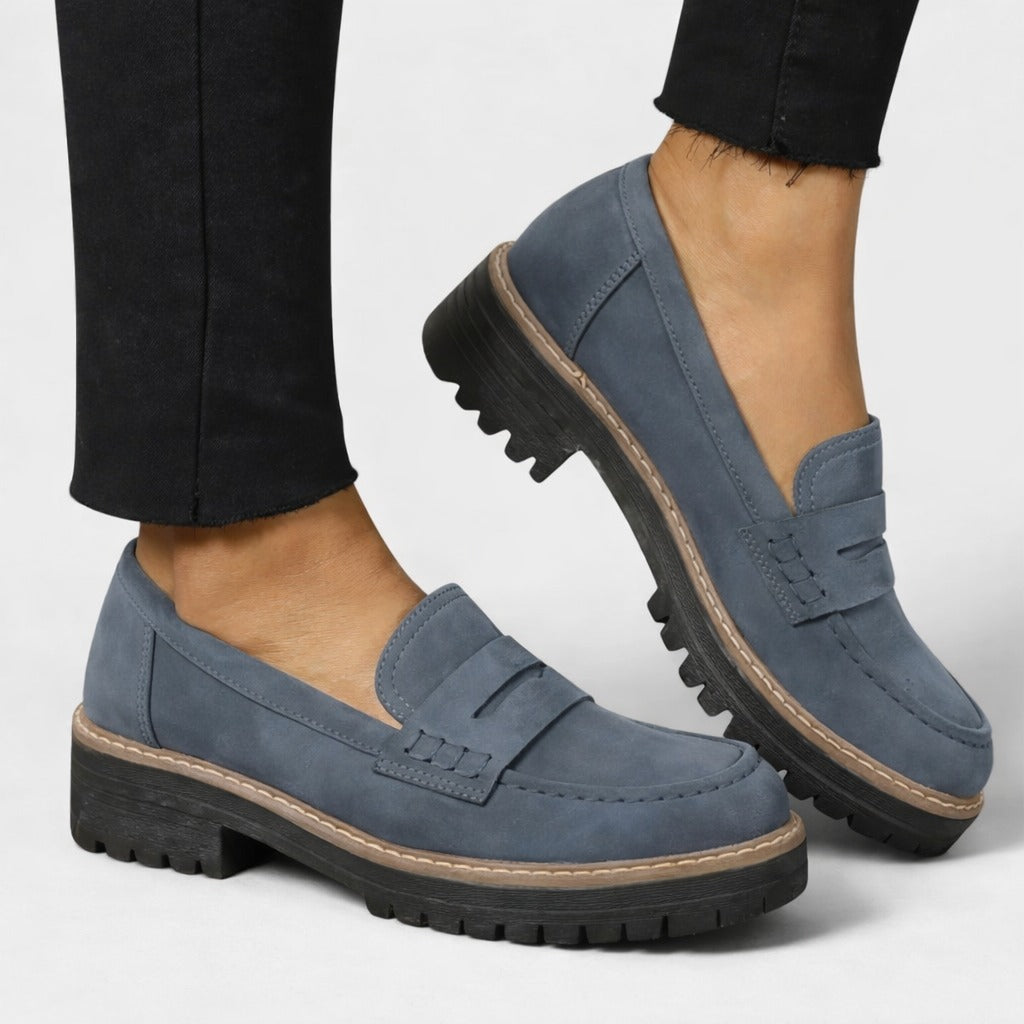 Chunky Platform Loafers - Blue