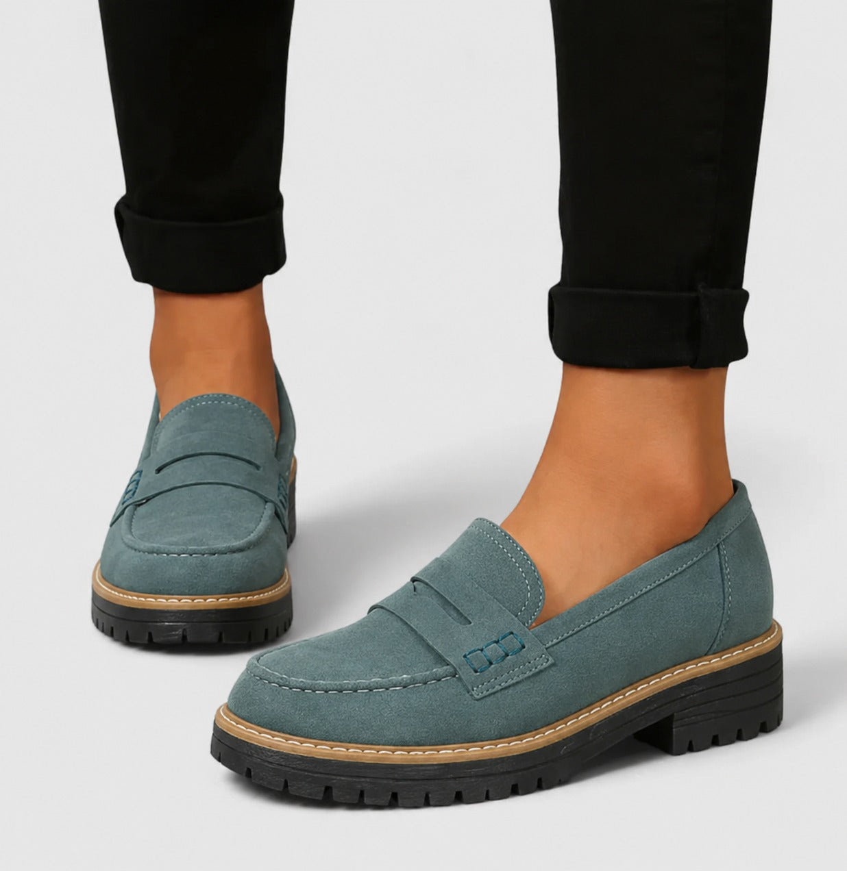 Chunky Platform Loafers - Green