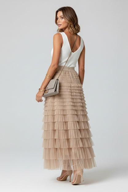 Tulle Midi Skirt