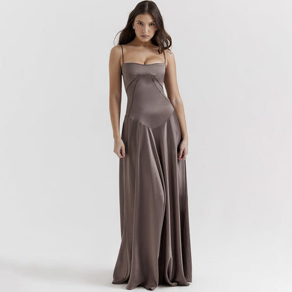 Formal Maxi Dress - Brown