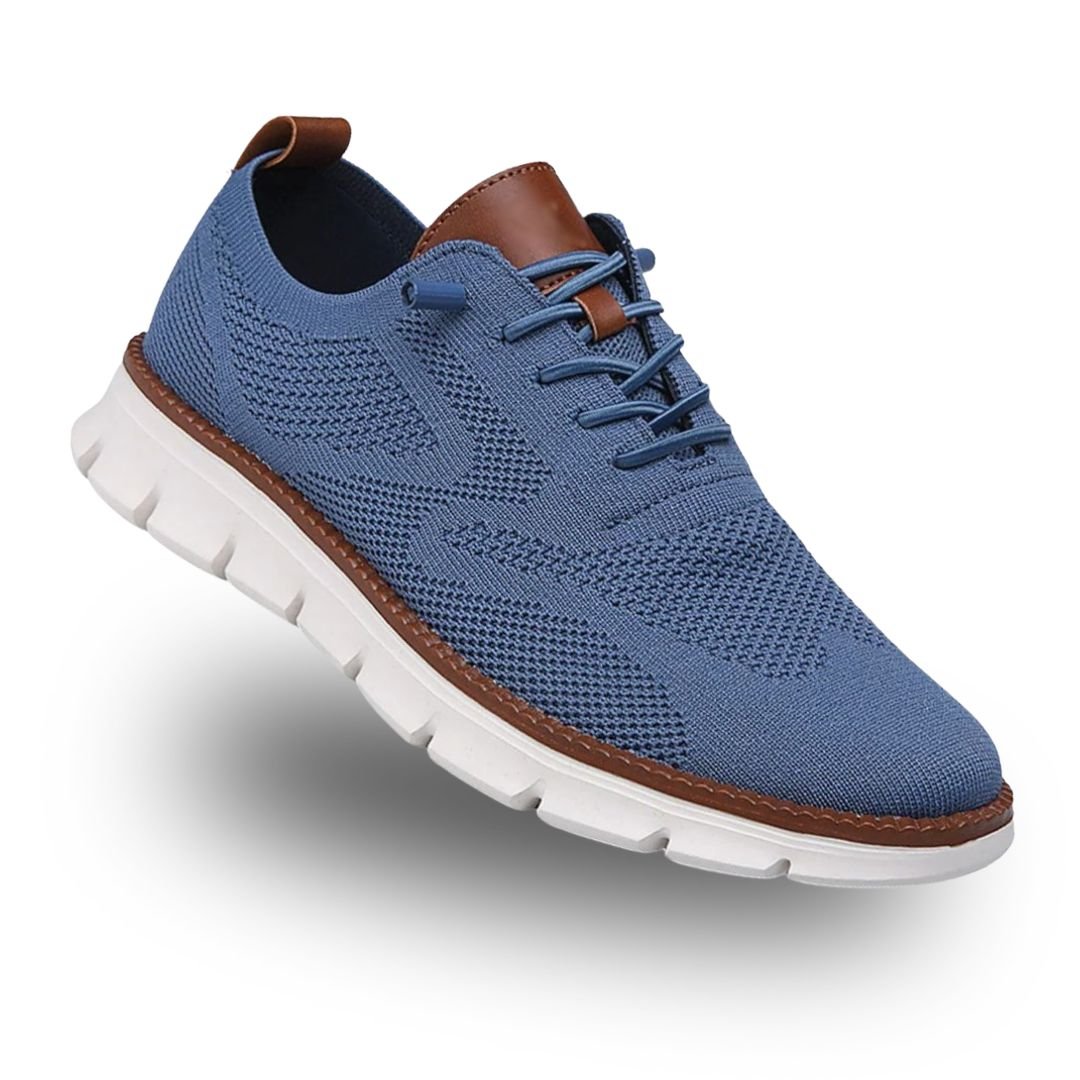 Men's Knit Lace-Up Sneakers - Blue