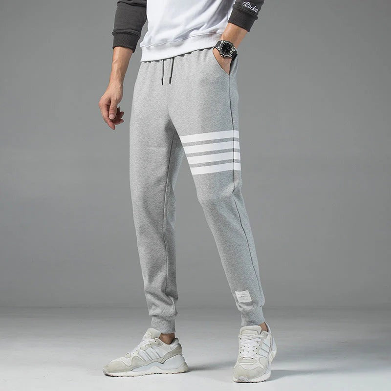 Striped Jogger Pants - Grey