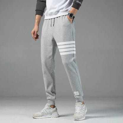 Striped Jogger Pants - Grey