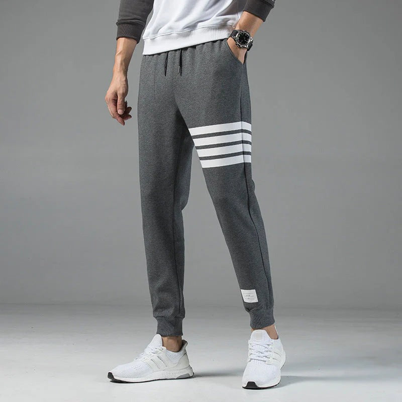 Striped Jogger Pants - Dark Grey