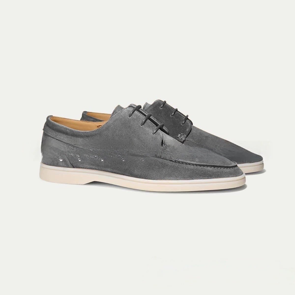 Men's Suede Derby Shoes - Grey
