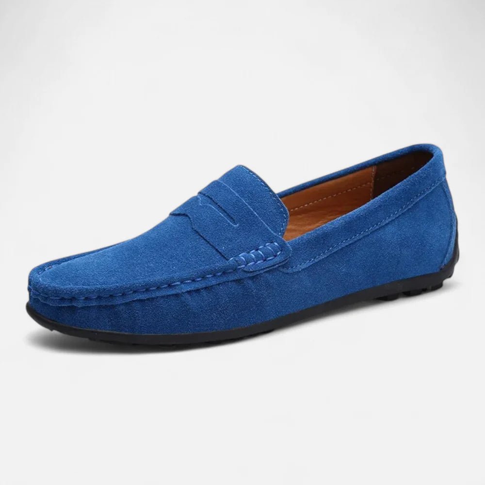 Men's Suede Penny Loafers - Blue