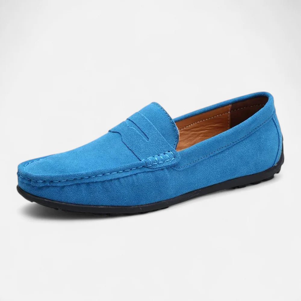 Men's Suede Penny Loafers - Light Blue
