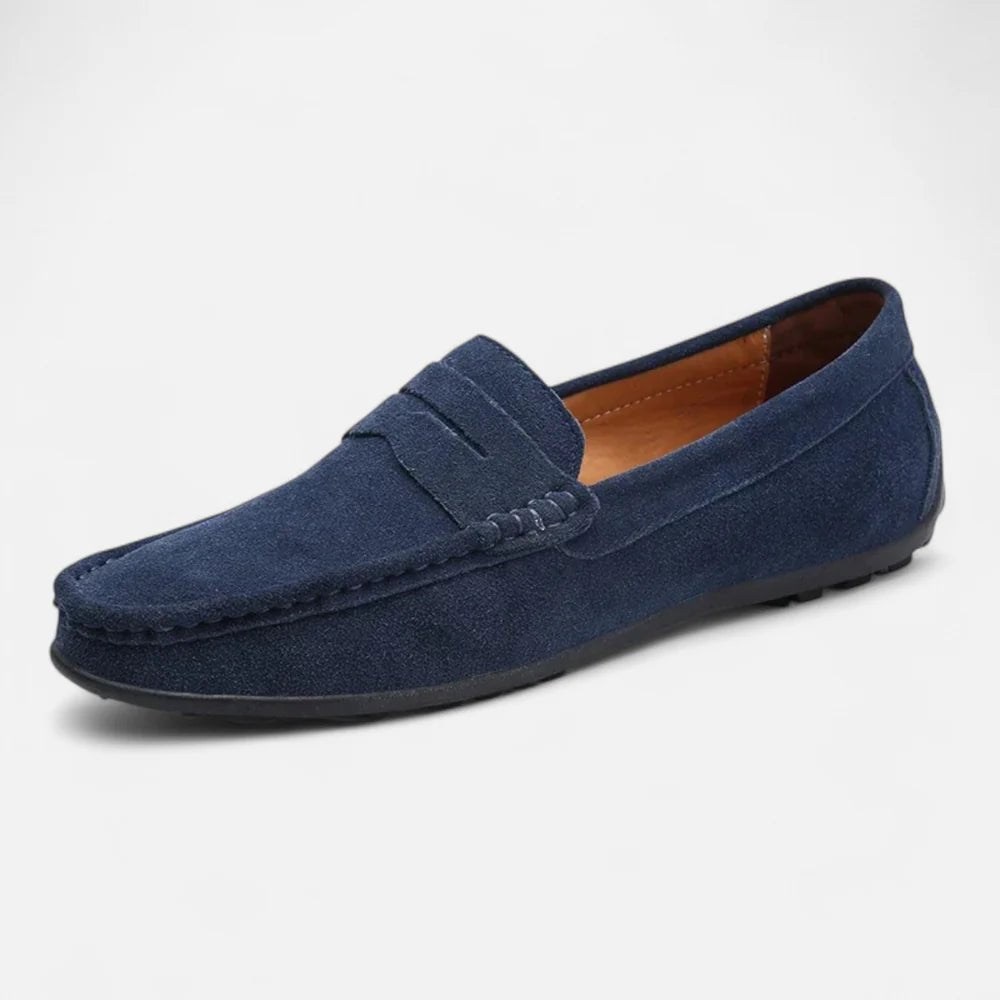 Men's Suede Penny Loafers - Dark Blue