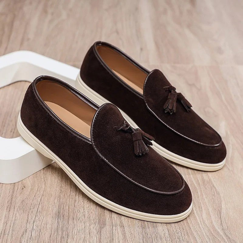 Men's Suede Platform Penny Loafers