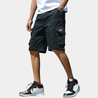 Loose Fit Cargo Shorts - Black