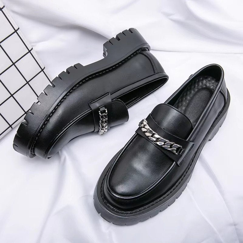 Men's Leather Platform Loafers