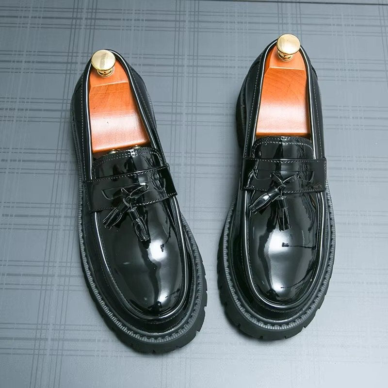 Men's Leather Platform Loafers