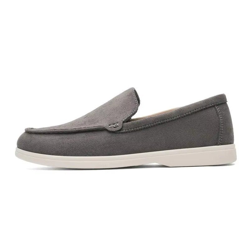 Men's Suede Slip-On Loafers - Dark Gray