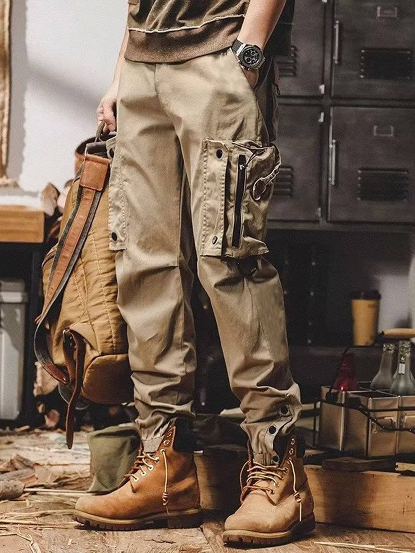 Men's Cargo Jogger Pants - Khaki
