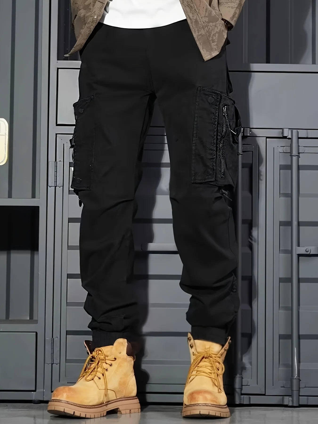 Men's Cargo Jogger Pants - Black