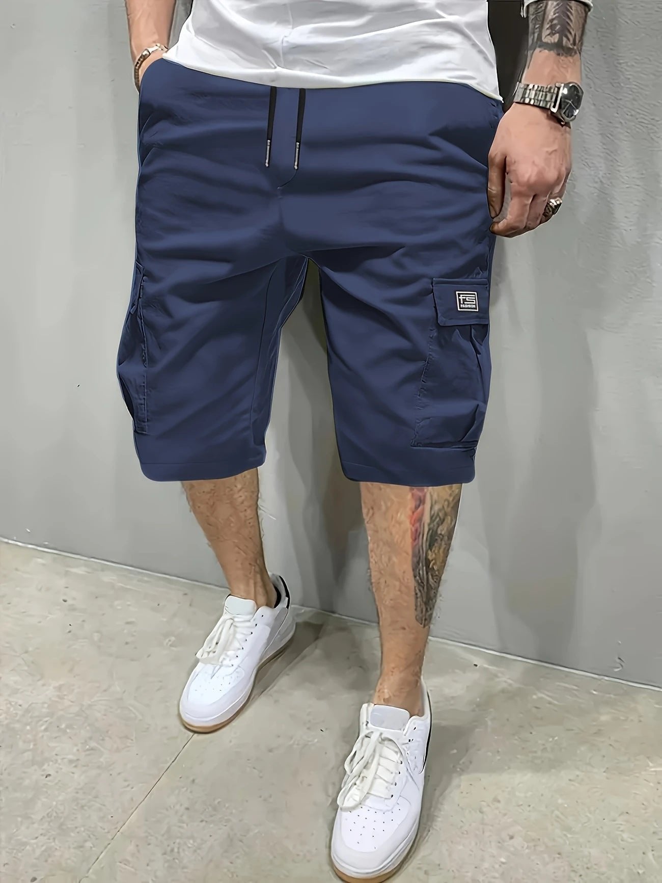 Men's Cargo Shorts - Navy Blue