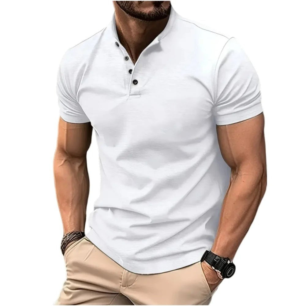 Slim Fit Henley Shirt - White (almost sold out)