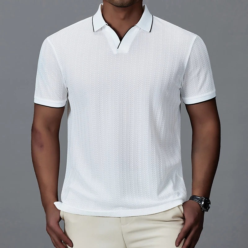 Striped Short Sleeve Polo Shirt