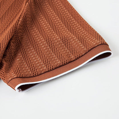 Striped Short Sleeve Polo Shirt