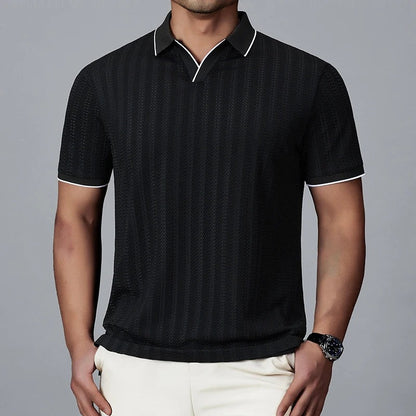 Striped Short Sleeve Polo Shirt