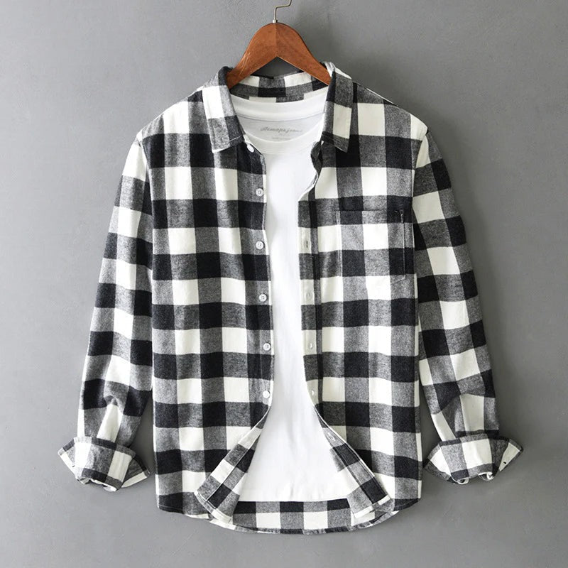 Buffalo Plaid Flannel Shirt - Black