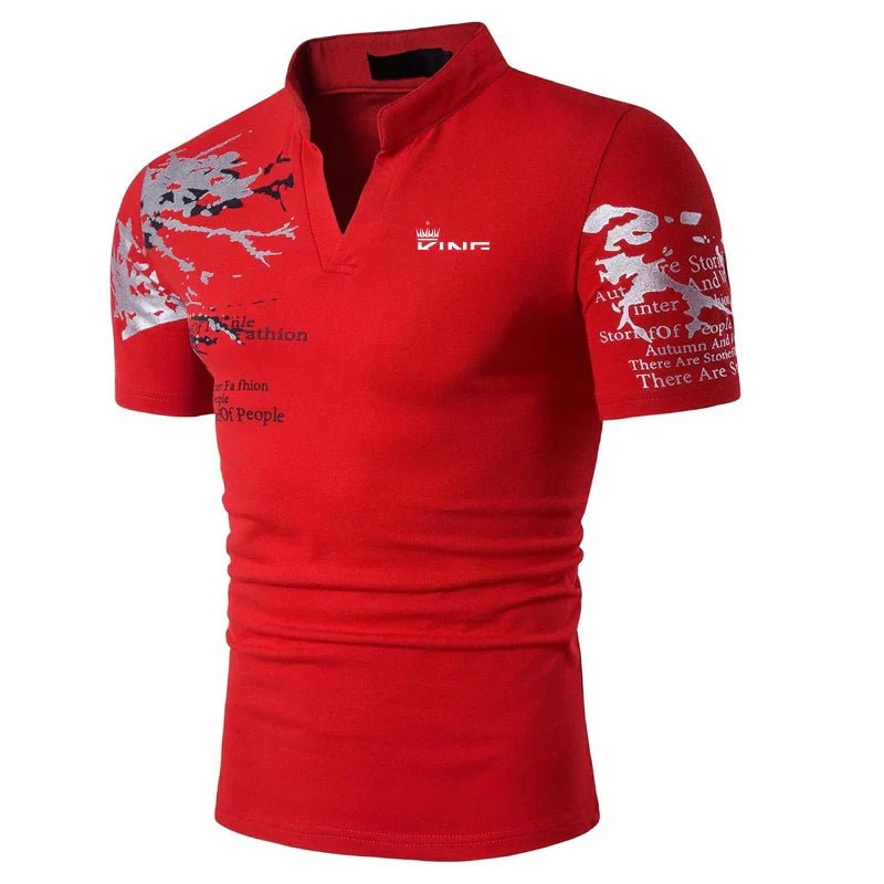 Men's Slim V-Neck T-Shirt - Red