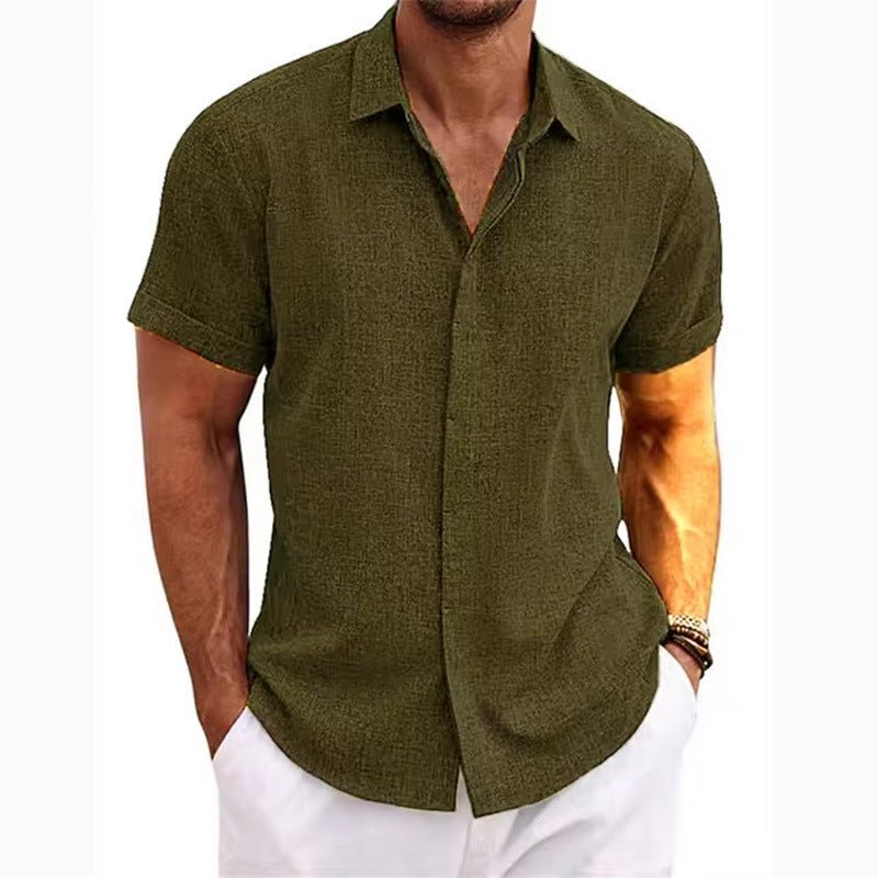 Men's Vacation Short Sleeve Shirt - Dark Green