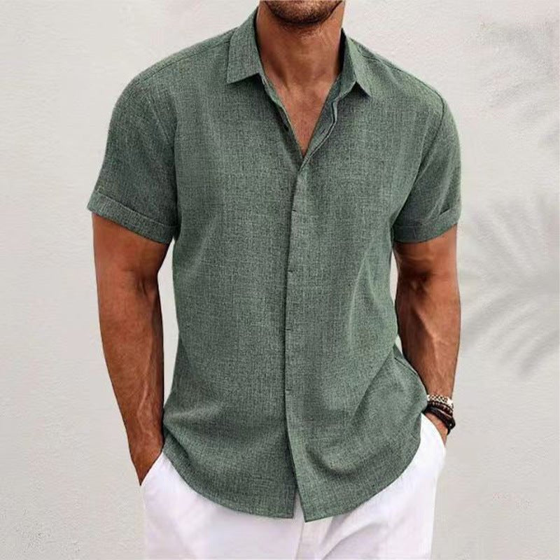 Men's Vacation Short Sleeve Shirt - Army Green