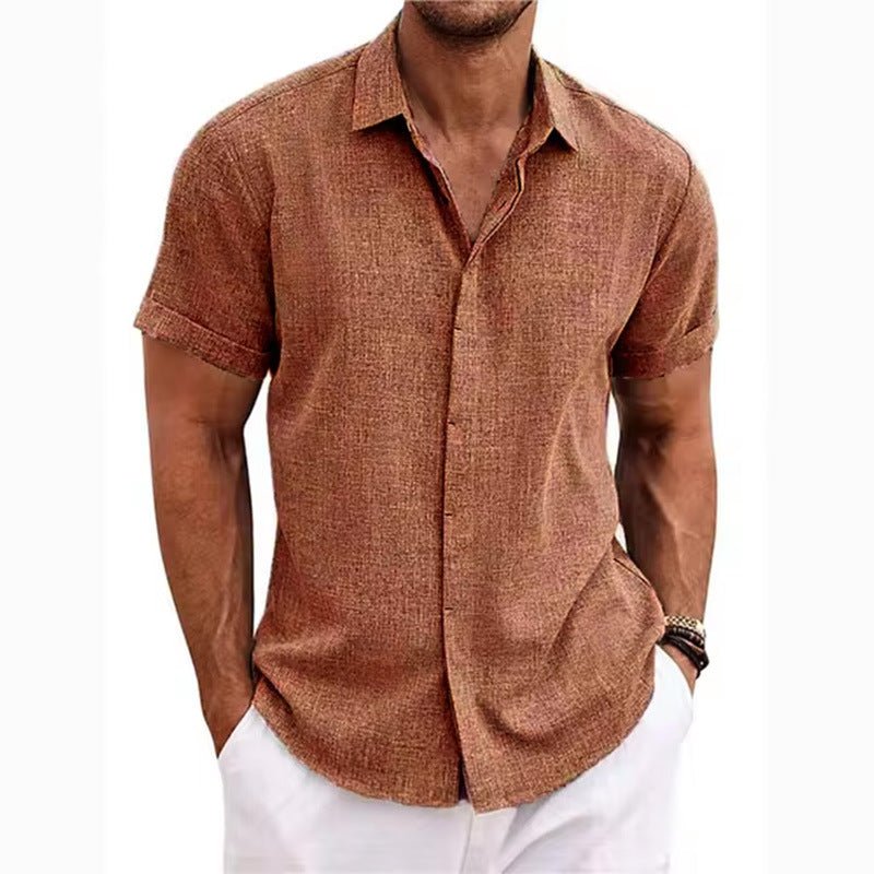 Men's Vacation Short Sleeve Shirt - Brown