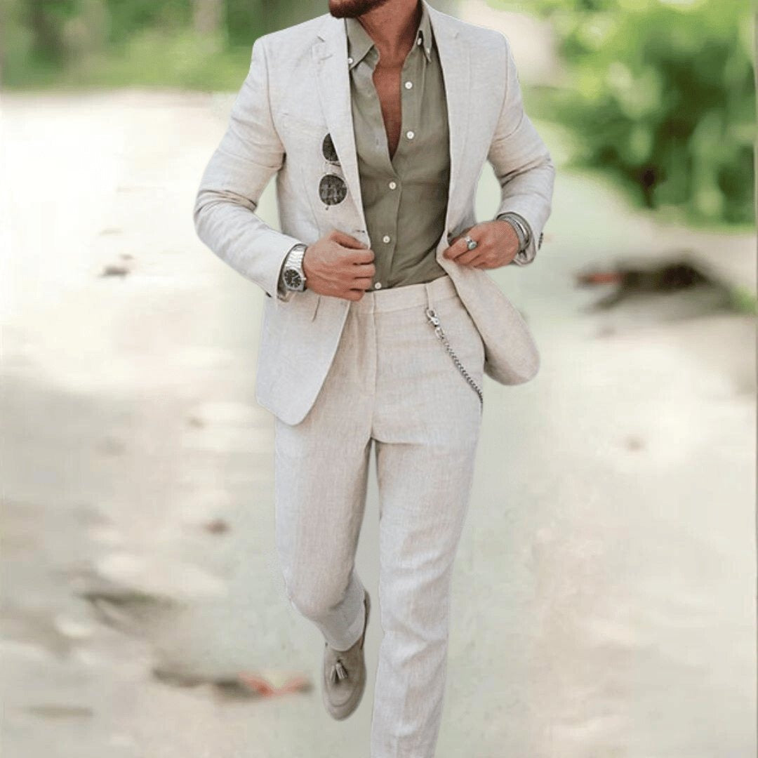 Wedding Suit Two Piece Set - Beige