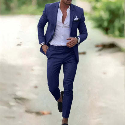 Wedding Suit Two Piece Set - Blue