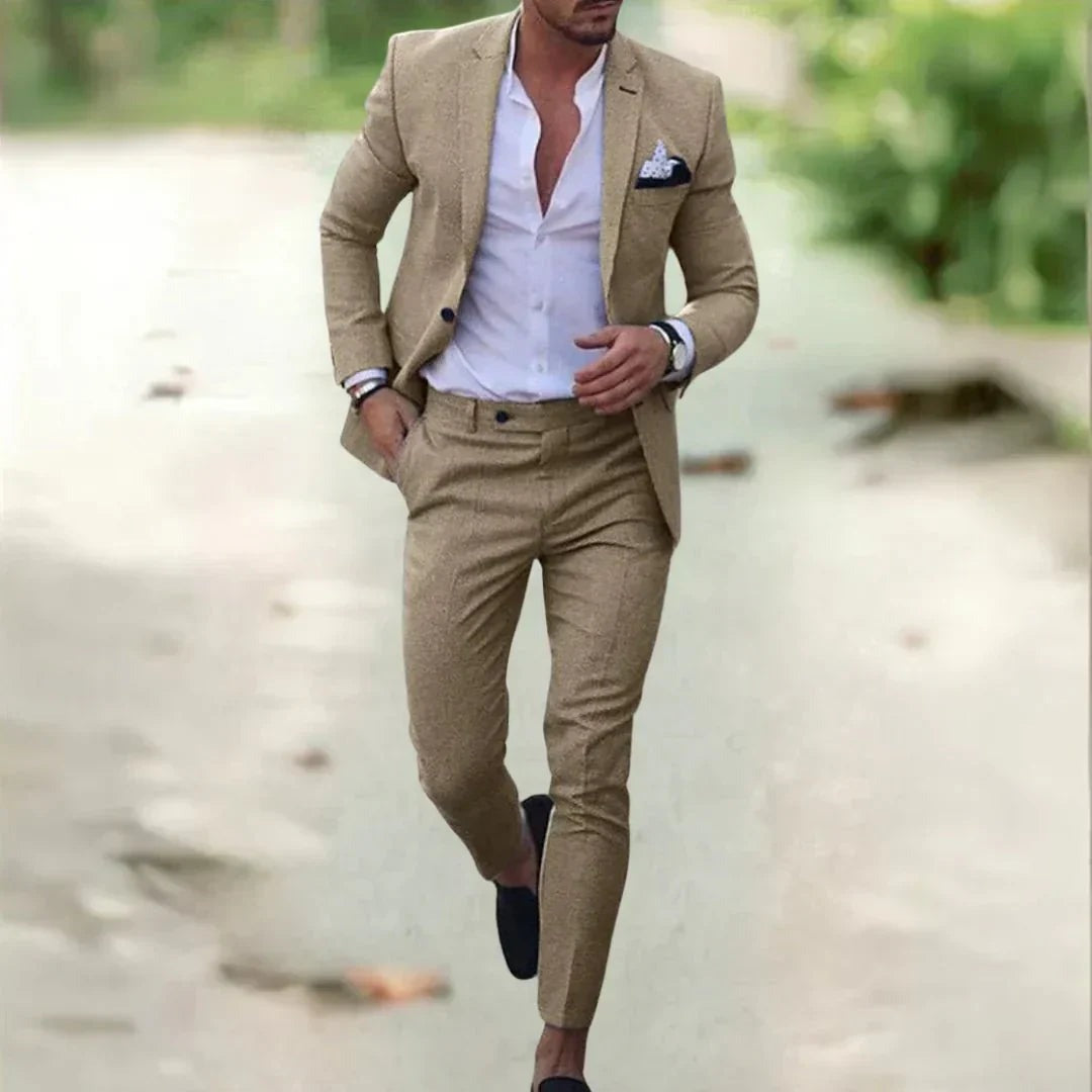 Wedding Suit Two Piece Set - Brown