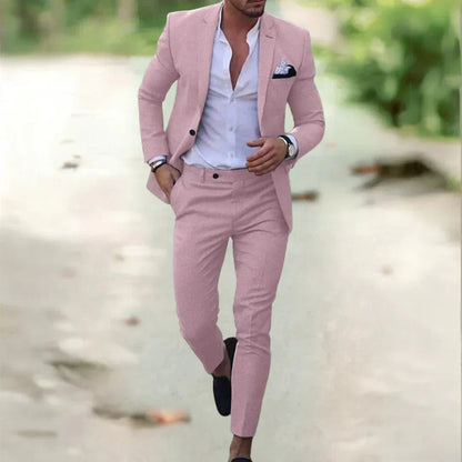 Wedding Suit Two Piece Set - Pink