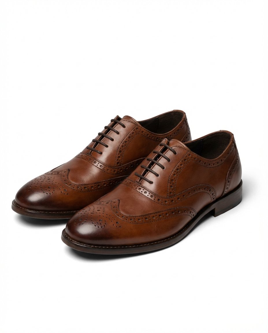 Men's Wingtip Brogue Oxford Shoes - Brown
