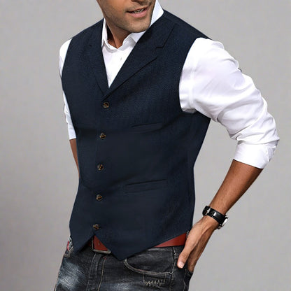 Slim Fit Suit Vest - Blue